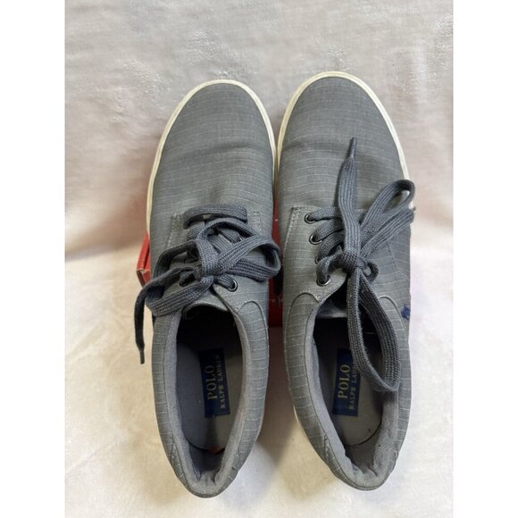 POLO RALPH LAUREN Mens Felton Gray Canvas Sneakers Sz 12D Casual Preppy READ - Picture 5 of 12